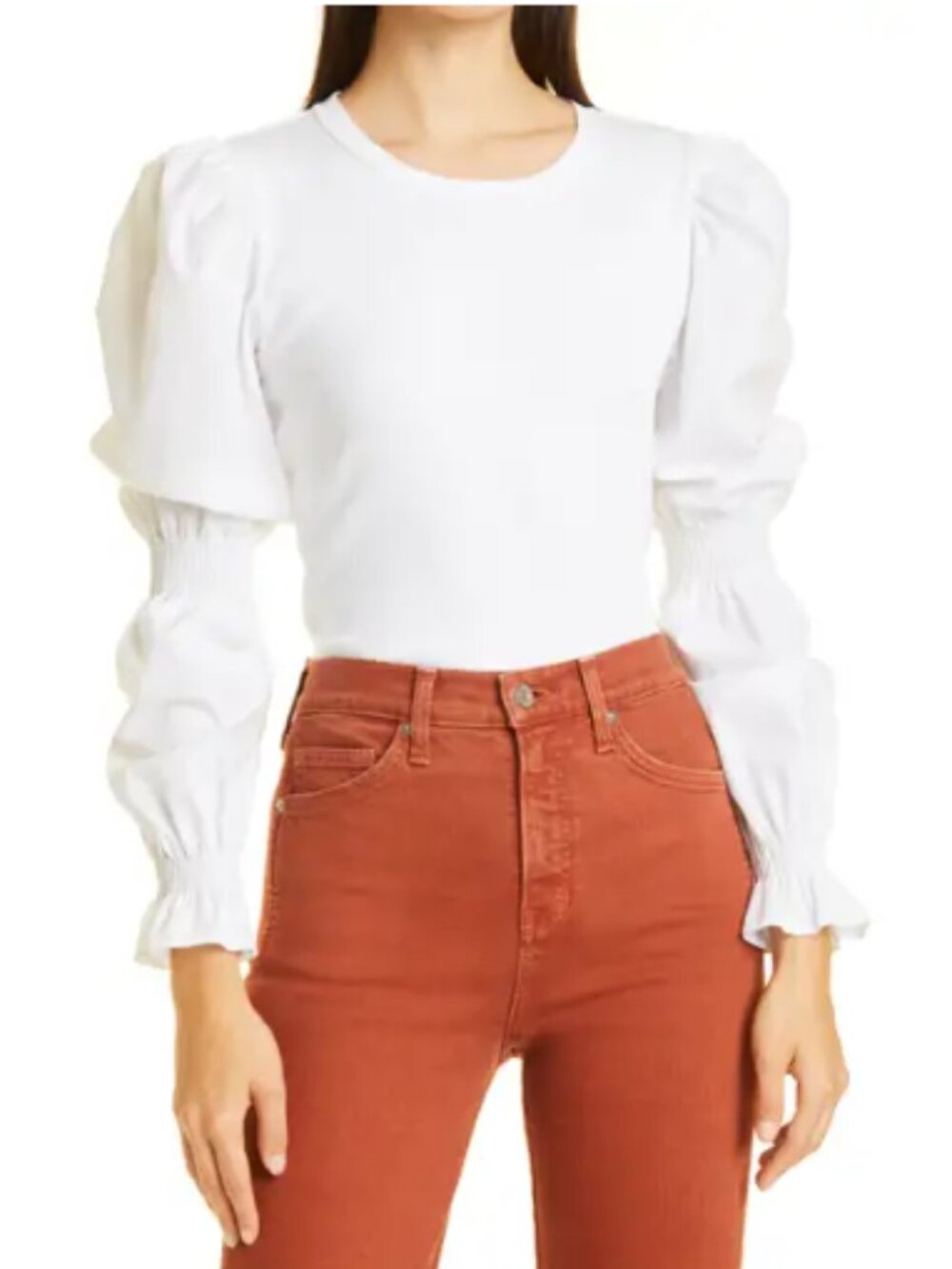 Veronica Beard White Puff Sleeve Top Size S - Picture 4 of 7